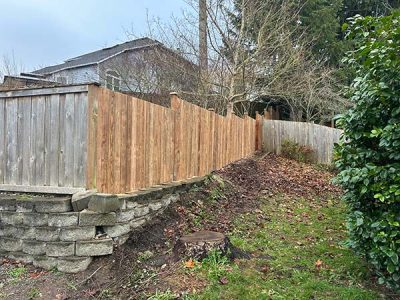 New Wooden Fence Construction